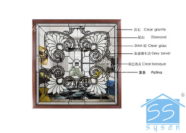 Modello su ordinazione decorativo dello specchio di periodo di dimensione di vetro di finestra del bagno del galleggiante